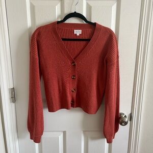 Women's Song of Style Orange Cardigan Size M Medium Missing belt